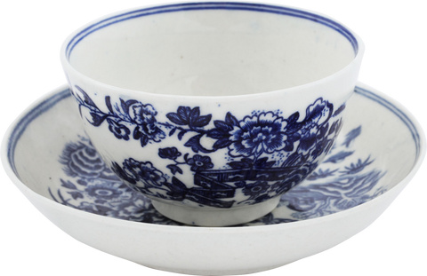 FIRST PERIOD WORCESTER TEA BOWL AND UNDER BOWL - The History Gift Store