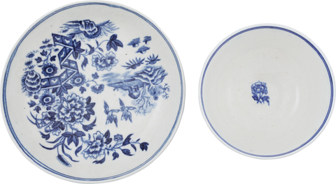 FIRST PERIOD WORCESTER TEA BOWL AND UNDER BOWL - The History Gift Store