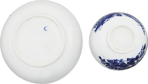 FIRST PERIOD WORCESTER TEA BOWL AND UNDER BOWL - The History Gift Store