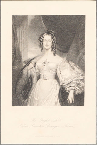 ORIGINAL ENGLISH LITHOGRAPH, The Right Hon'ble. Hilare, Countess Dowager Nelson - Fagan Arms