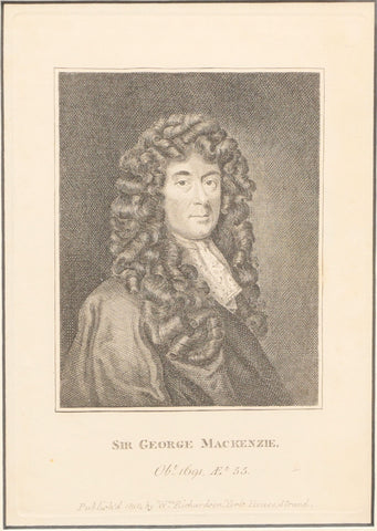 ORIGINAL ENGLISH LITHOGRAPH, SIR GEORGE MACKENZIE - The History Gift Store