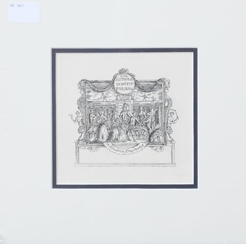 ORIGINAL WILLIAM HOGARTH: THEATER TICKET, 1736 - The History Gift Store