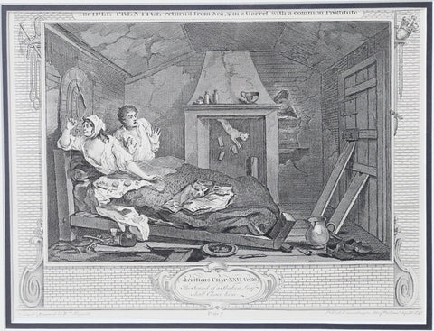 William Hogarth’s "The IDLE’ PRENTICE returned from Sea and in a Garrett with a Common Prostitute" - The History Gift Store