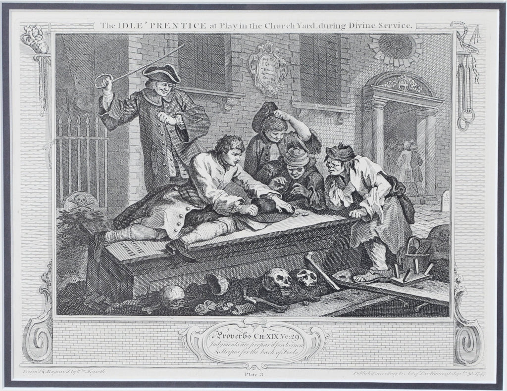 William Hogarth’s "The IDLE’ PRENTICE at Play in the Church Yard during Divine Service" - The History Gift Store