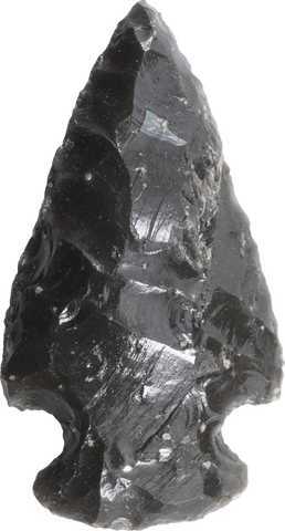 FINE PRE-COLUMBIAN OBSIDIAN ARROWHEAD - The History Gift Store