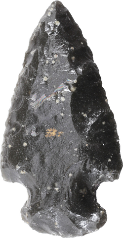FINE PRE-COLUMBIAN OBSIDIAN ARROWHEAD - The History Gift Store
