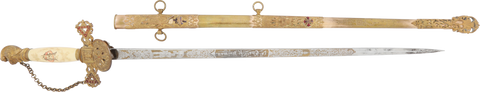 PRESENTATION KNIGHTS TEMPLAR SWORD WITH SPELLING ERROR! - The History Gift Store