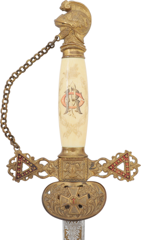 PRESENTATION KNIGHTS TEMPLAR SWORD WITH SPELLING ERROR! - The History Gift Store