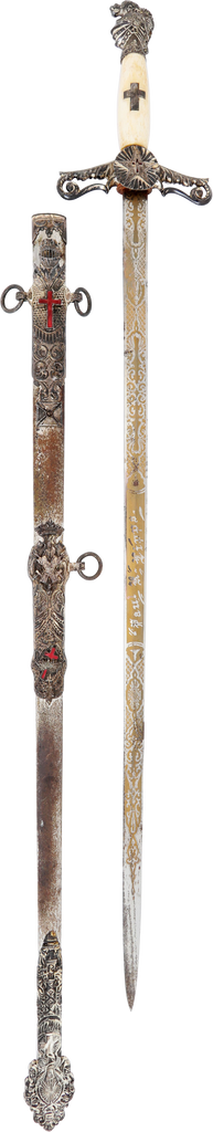 KNIGHT’S TEMPLAR SWORD, MID 20TH CENTURY - The History Gift Store