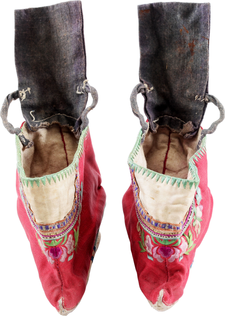 EXTRAORDINARY PAIR OF CHINESE LADIES SHOES FOR BOUND FEET (FOOT BINDING) - The History Gift Store