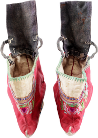 EXTRAORDINARY PAIR OF CHINESE LADIES SHOES FOR BOUND FEET (FOOT BINDING) - The History Gift Store