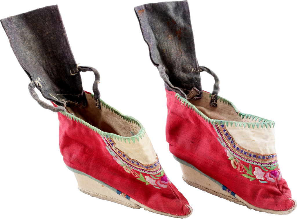 EXTRAORDINARY PAIR OF CHINESE LADIES SHOES FOR BOUND FEET (FOOT BINDING) - The History Gift Store