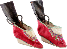 EXTRAORDINARY PAIR OF CHINESE LADIES SHOES FOR BOUND FEET (FOOT BINDING) - The History Gift Store