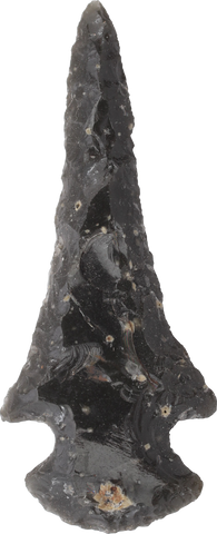FINE PRE-COLUMBIAN OBSIDIAN ARROWHEAD - The History Gift Store