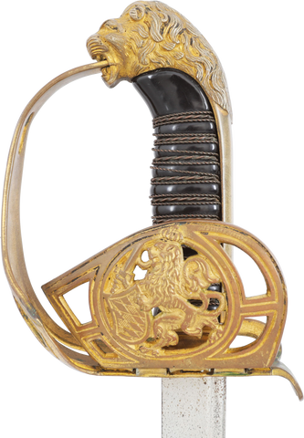 BAVARIAN LION HEAD CAVALRY OFFICER’S SWORD C.1880 - The History Gift Store