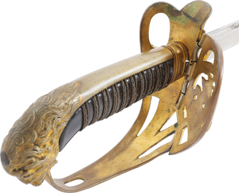 BAVARIAN LION HEAD CAVALRY OFFICER’S SWORD C.1880 - The History Gift Store