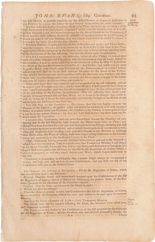 ACTUAL PAGE PRINTED BY BENJAMIN FRANKLIN IN 1752 - Fagan Arms
