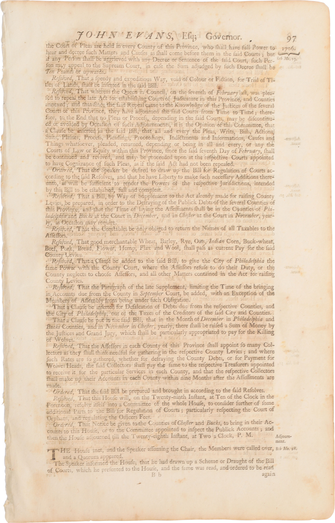 ACTUAL PAGE PRINTED BY BENJAMIN FRANKLIN IN 1752 - The History Gift Store
