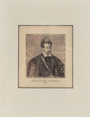ORIGINAL ENGLISH LITHOGRAPH, Henry III King of France - Fagan Arms