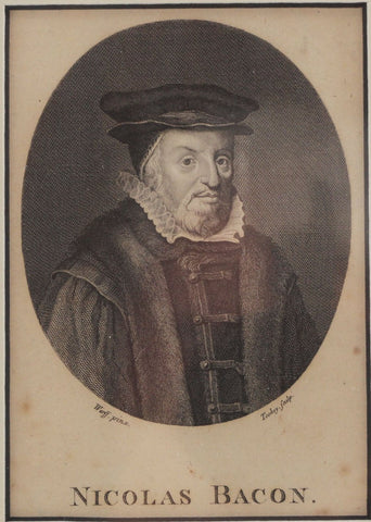 ORIGINAL ENGLISH LITHOGRAPH, Sir Nicholas Bacon - The History Gift Store
