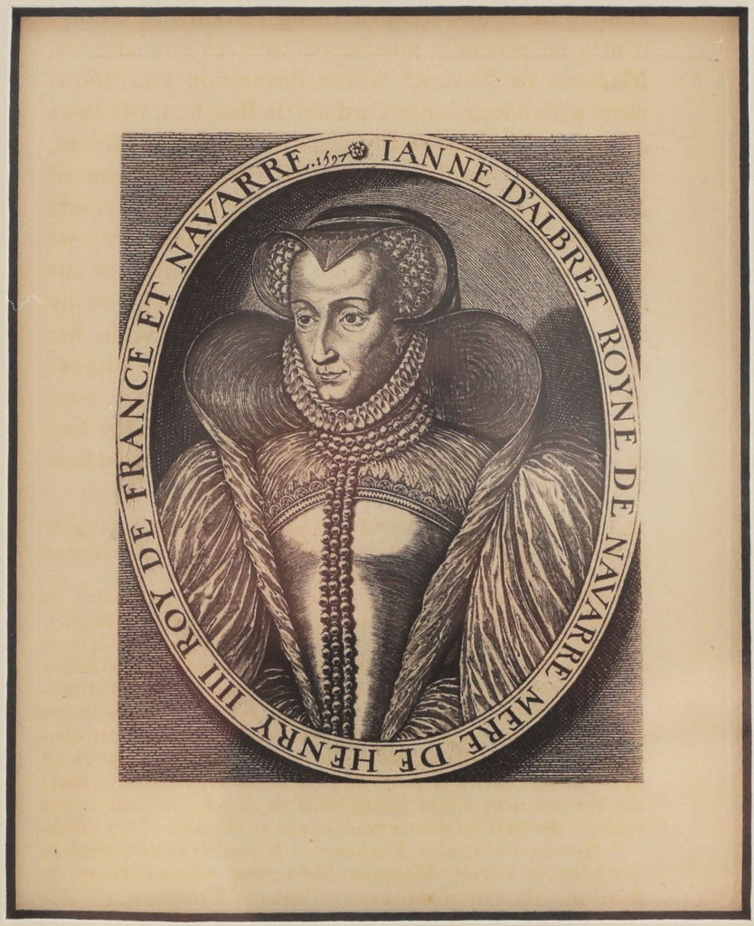 ORIGINAL ENGLISH LITHOGRAPH, Jeanne d'Albret, Mother of Henry IIII, King of France and Navarre - The History Gift Store