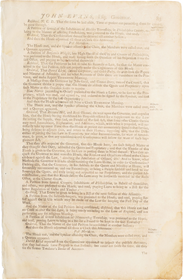 ACTUAL PAGE PRINTED BY BENJAMIN FRANKLIN IN 1752 - Fagan Arms