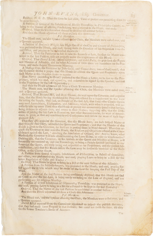 ACTUAL PAGE PRINTED BY BENJAMIN FRANKLIN IN 1752 - Fagan Arms