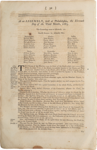 ACTUAL PAGE PRINTED BY BENJAMIN FRANKLIN IN 1752 - Fagan Arms