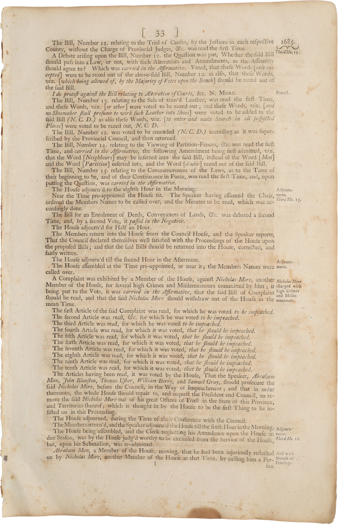 ACTUAL PAGE PRINTED BY BENJAMIN FRANKLIN IN 1752 - Fagan Arms
