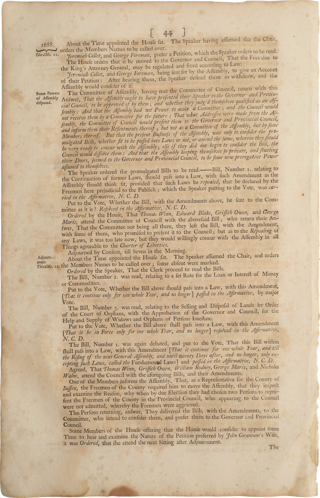 ACTUAL PAGE PRINTED BY BENJAMIN FRANKLIN IN 1752 - Fagan Arms