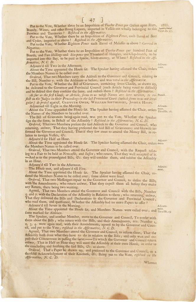 ACTUAL PAGE PRINTED BY BENJAMIN FRANKLIN IN 1752 - Fagan Arms