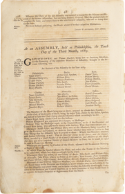 ACTUAL PAGE PRINTED BY BENJAMIN FRANKLIN IN 1752 - Fagan Arms