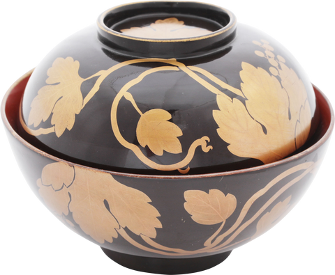FINE JAPANESE LACQUERED BOWL AND COVER, OWAN - Fagan Arms