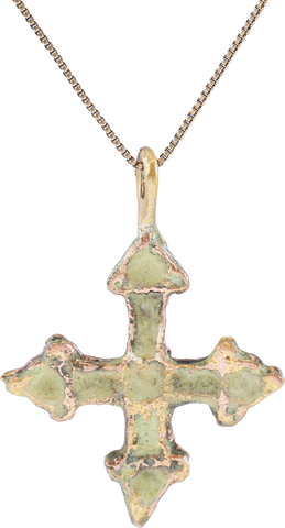 MEDIEVAL UKRAINIAN/RUSSIAN ENAMELED CROSS NECKLACE, 10TH-13TH CENTURY - Fagan Arms