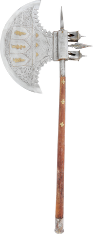 EXTRAORDINARY INDIAN BATTLE AXE, 19TH CENTURY - Fagan Arms