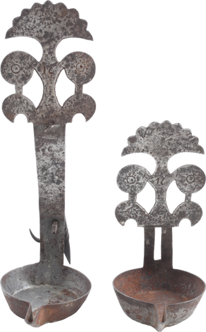 FINE PENNSYLVANIA DOUBLE BETTY LAMP 18TH-EARLY 19TH CENTURY - Fagan Arms