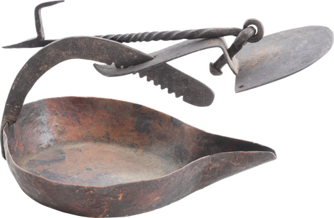 COLONIAL AMERICAN GREASE LAMP, 17TH-18TH CENTURY - Fagan Arms