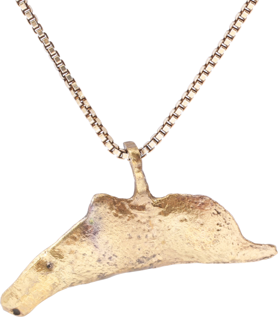 GREEK/UKRAINE BRONZE DOLPHIN PENDANT NECKLACE, 5TH-4TH CENTURY BC - Fagan Arms