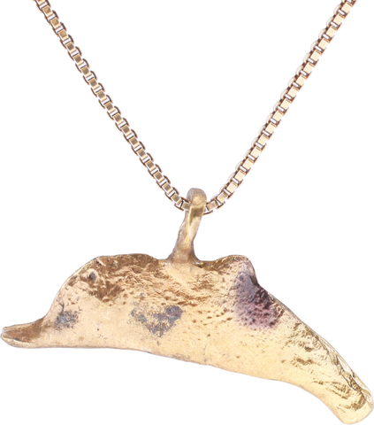 GREEK/UKRAINE BRONZE DOLPHIN PENDANT NECKLACE, 5TH-4TH CENTURY BC - Fagan Arms