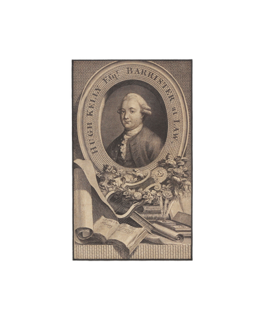 ORIGINAL ENGLISH LITHOGRAPH C1780-90 HUGH KELLY ESQ BARRISTER - Fagan Arms