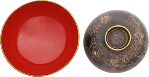 RARE TECHNIQUE EDO PERIOD JAPANESE BOWL AND COVER - Fagan Arms