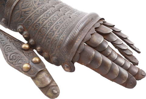PAIR OF EUROPEAN ETCHED AND GILT GAUNTLETS - Fagan Arms