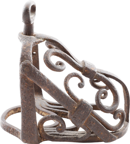 FINE FRENCH CAGE STIRRUP, 17TH CENTURY - Fagan Arms