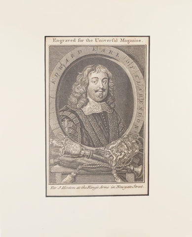 ORIGINAL ENGLISH LITHOGRAPH Edward Earl of Clarendon - Fagan Arms