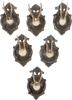 BLACK FOREST ROE DEER TROPHY MOUNTS SET OF SIX - Fagan Arms