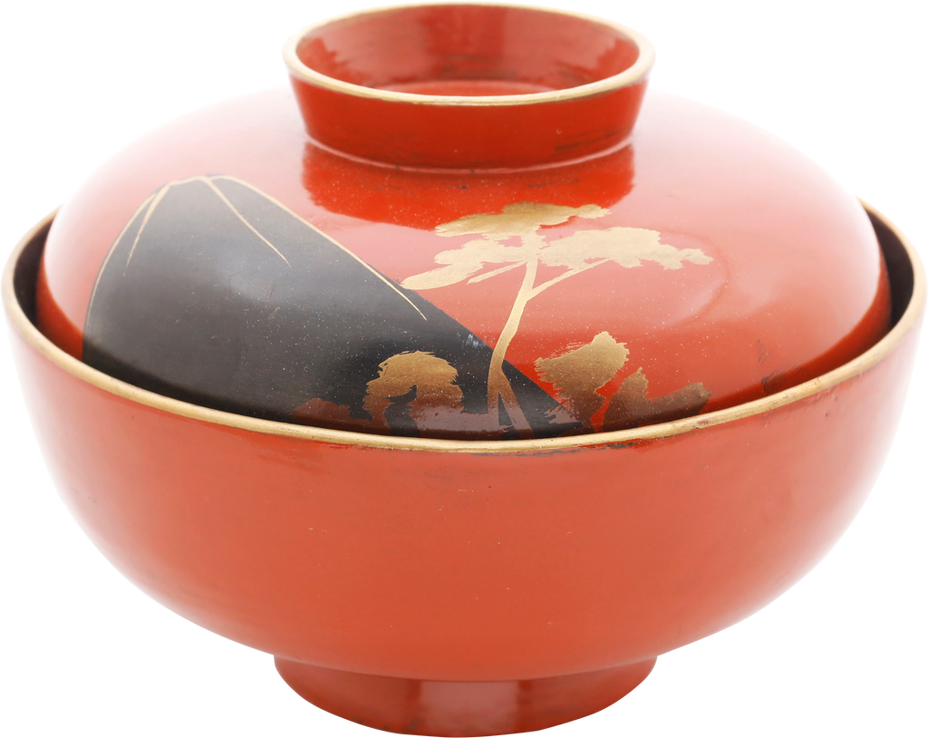 JAPANESE LACQUER BOWL WITH MOUNT FUJI, C.1880-90 - Fagan Arms
