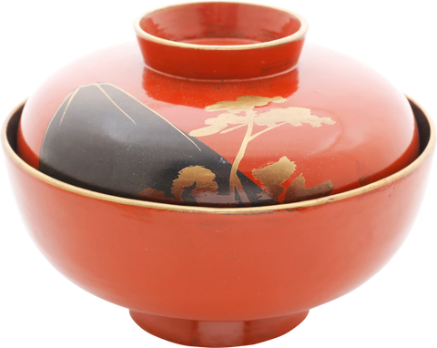 JAPANESE LACQUER BOWL WITH MOUNT FUJI, C.1880-90 - Fagan Arms