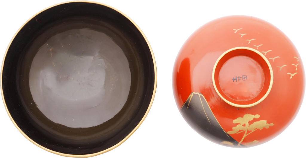 JAPANESE LACQUER BOWL WITH MOUNT FUJI, C.1880-90 - Fagan Arms