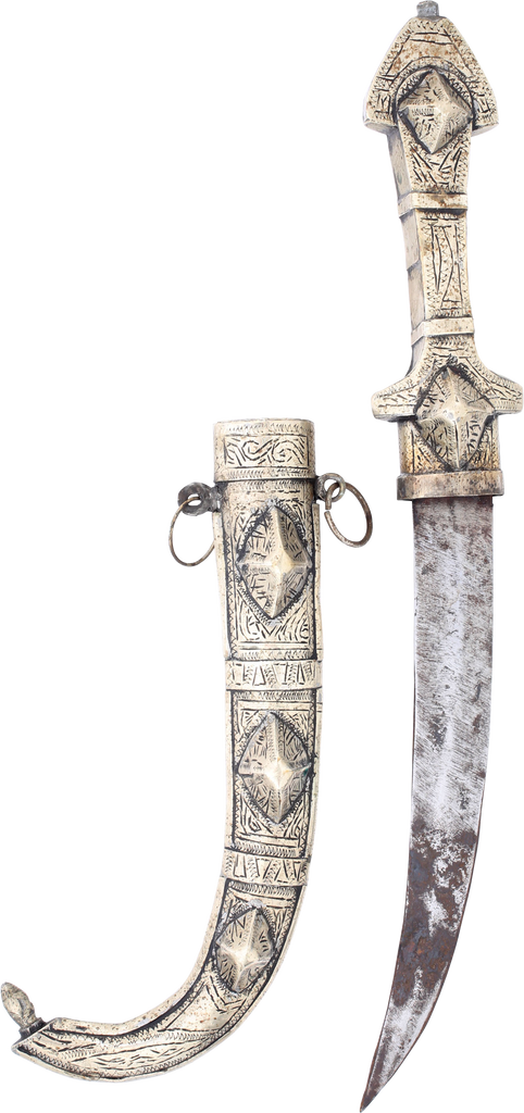 SILVER MOUNTED OTTOMAN JAMBIYA C.1850 - Fagan Arms