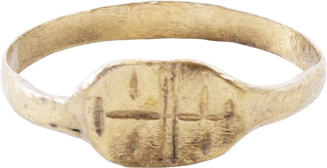 LATE MEDIEVAL CHRISTIAN RING, C.1200-1400 AD, SIZE 9 ¼ - Fagan Arms